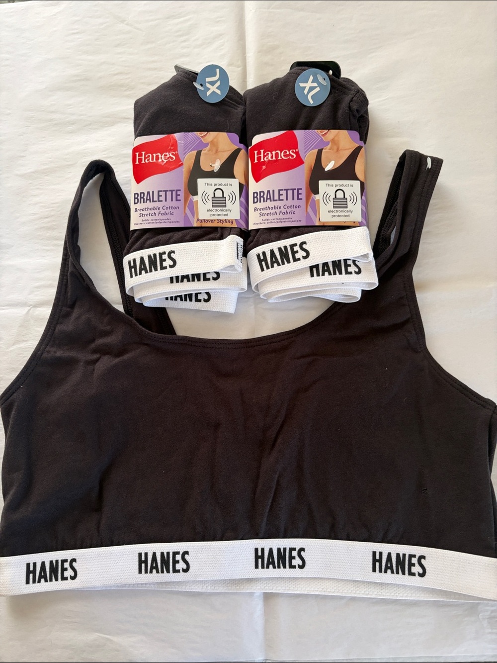 3 XL Hanes Bralettes Pullover Style NWT
